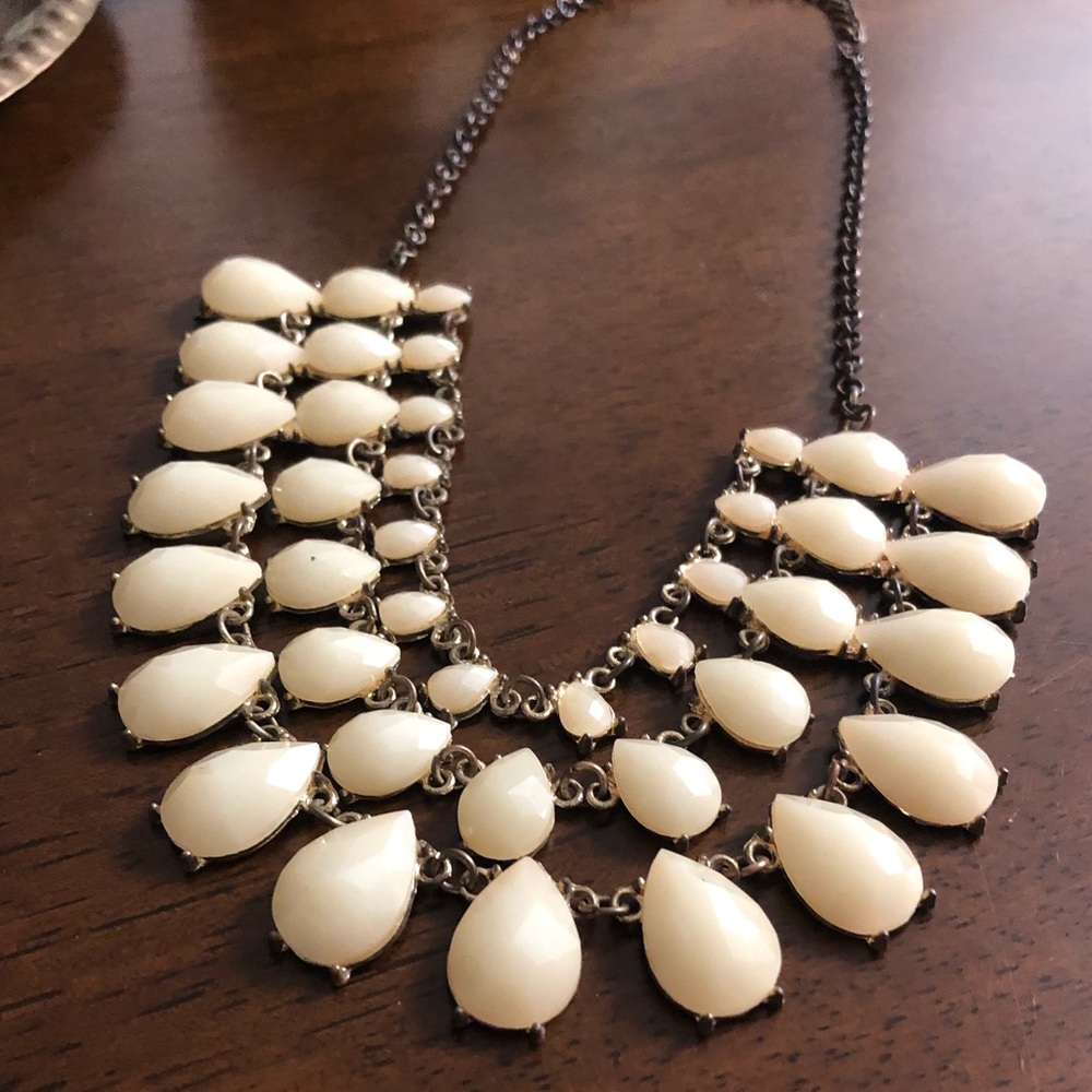 2 for $8 Cream Collar Gemstone Costume Necklace